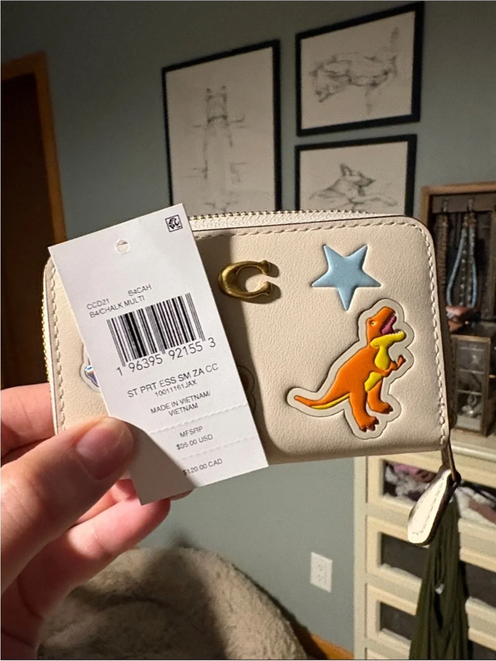 Coach Small Zip Around Card Case with Sticker Print  #CCD21